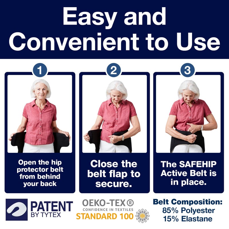 SAFEHIP Active Hip Protector Belt Fall Fracture Injury Prevention Hip Pads for Elderly Seniors, Comfortable and Breathable to Wear for Men and Women, Medium 38-42 inches by TYTEX - Image 4